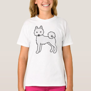 Weißer Alaskan Klee Kai Süßer Cartoon-Hund T-Shirt
