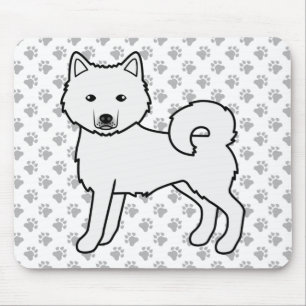 Weißer Alaskan Malamute Süßer Cartoon-Hund Mousepad