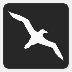 Weißer Albatros Quadratischer Aufkleber