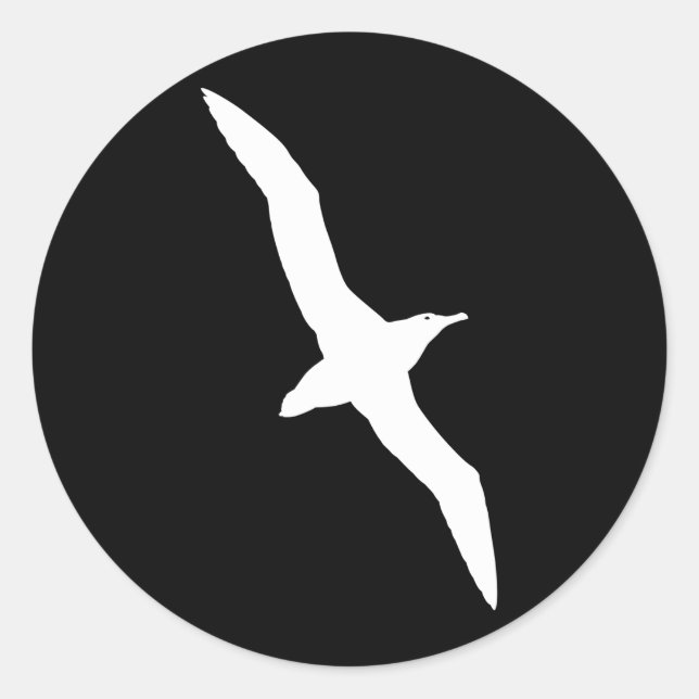 Weißer Albatross-Vogel im Flug Runder Aufkleber (Vorderseite)