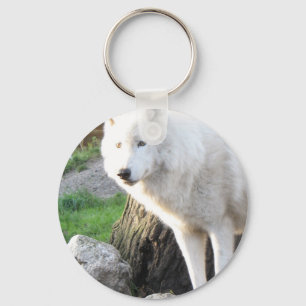 Weißer Albino-Wolfgeist - Therian-Geschenke Schlüsselanhänger