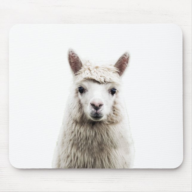 Weißer Alpaca Mousepad (Vorne)