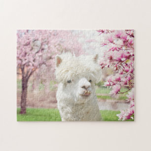 Weißer Alpaca Puzzle