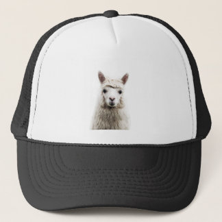 Weißer Alpaca Truckerkappe