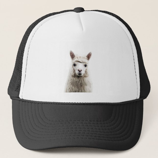 Weißer Alpaca Truckerkappe (Vorderseite)