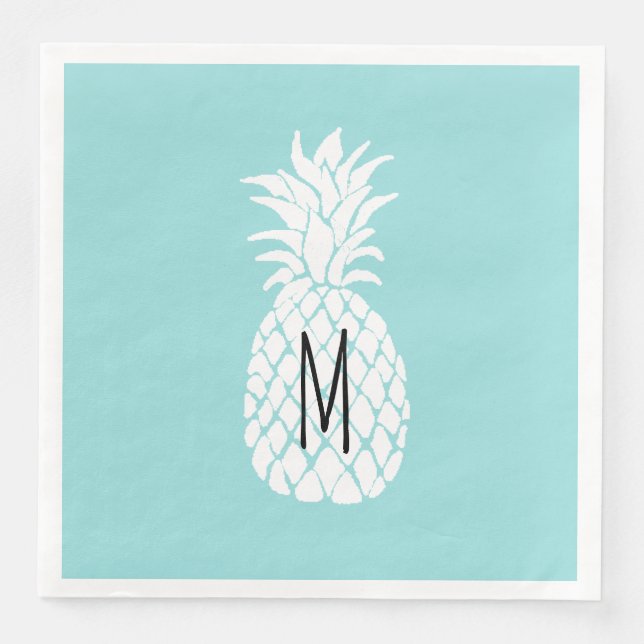 weißer Ananas Serviette (Vorderseite)