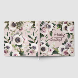 Weißer Anemon auf Mauve Chalk Gästebuch