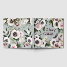 Weißer Anemon auf Northern Droplet Grau Gästebuch