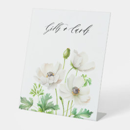 Weißer Anemone Blume Geschenke und Karten Sockelschild