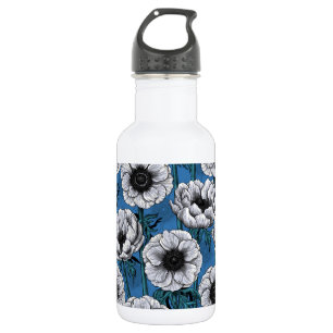Weißer Anemongarten Edelstahlflasche