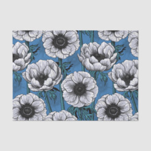 Weißer Anemongarten Seidenpapier