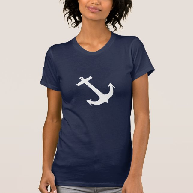 Weißer Anker nautisch T-Shirt (Vorderseite)