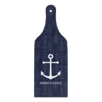 Weißer Anker und Individuelle Name auf Navy Blue