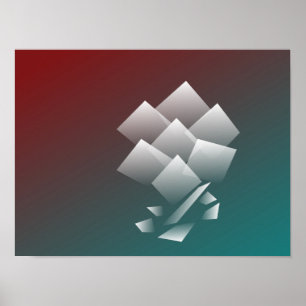 Weißer aquamariner Bordeaux Poster