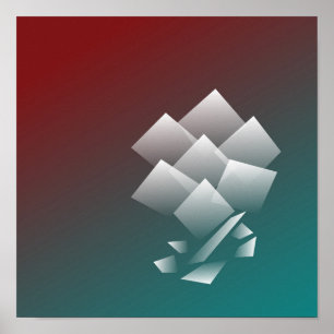 Weißer aquamariner Bordeaux Poster