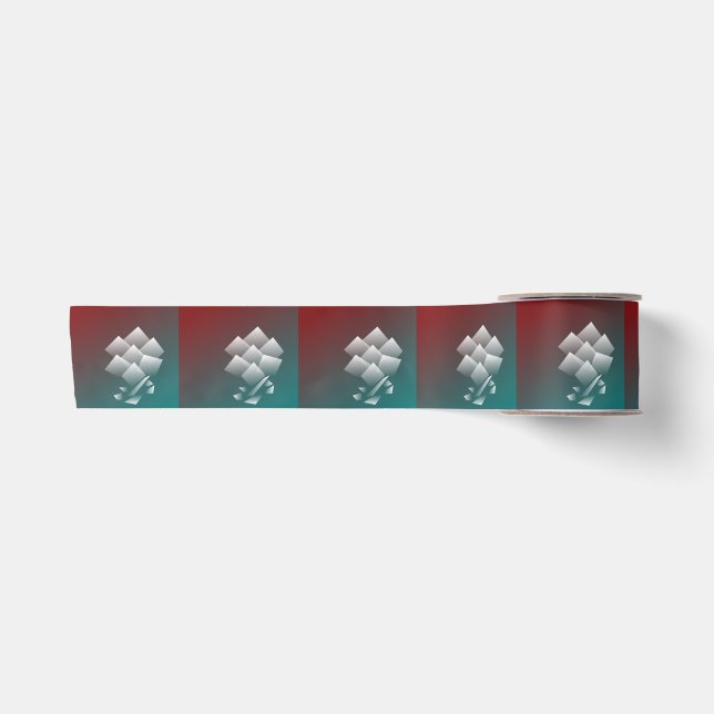 Weißer aquamariner Bordeaux Satinband (Vorderseite)
