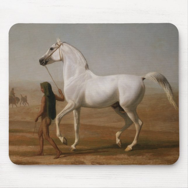 Weißer arabischer Stallion Mousepad (Vorne)