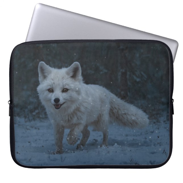 Weißer Arktische Fox Laptopschutzhülle (Vorderseite)