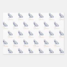 Weißer arktischer Fox Weihnachten Geschenkpapier Set