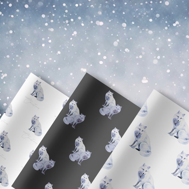 Weißer arktischer Fox Weihnachten Geschenkpapier Set (Von Creator hochgeladen)