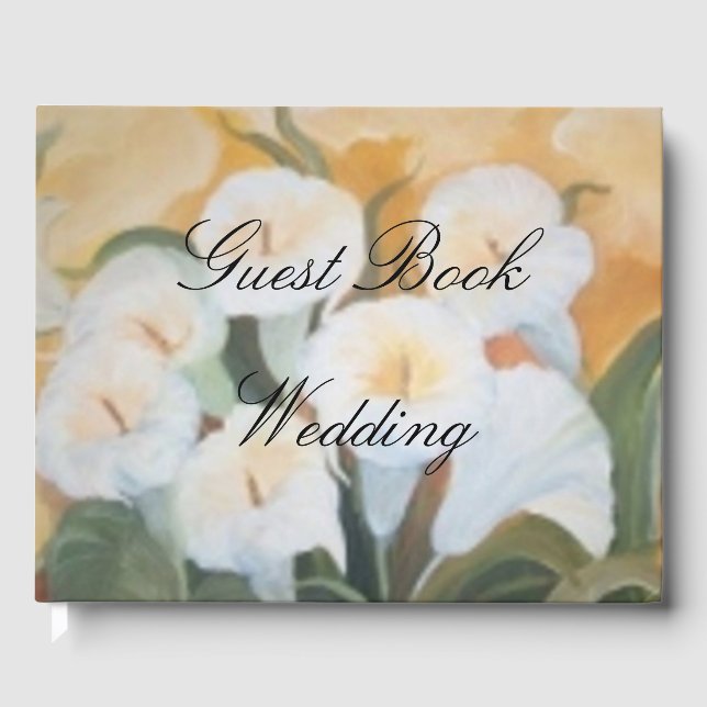 Weißer Arum-Bouquet Gästebuch (Vorderseite)