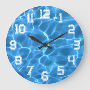 Weißer athletischer Umriss-Grunge-Nummern-Schwimmb Große Wanduhr
