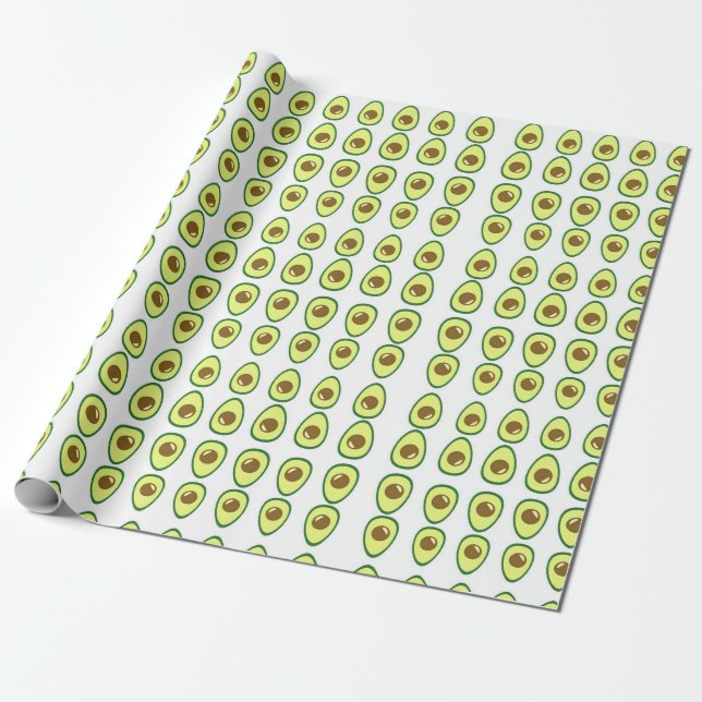Weißer Avocado in Scheiben Geschenkpapier (Ungerollt)