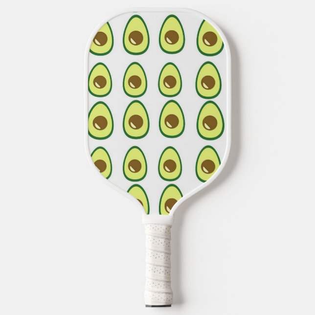 Weißer Avocado in Scheiben Pickleball Schläger (Vorderseite)