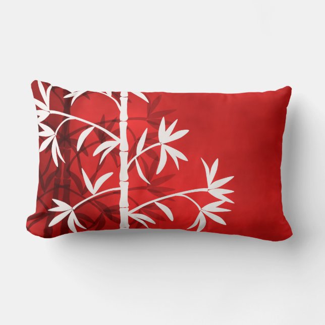 Weißer Bambusrot Lendenkissen (Vorderseite)