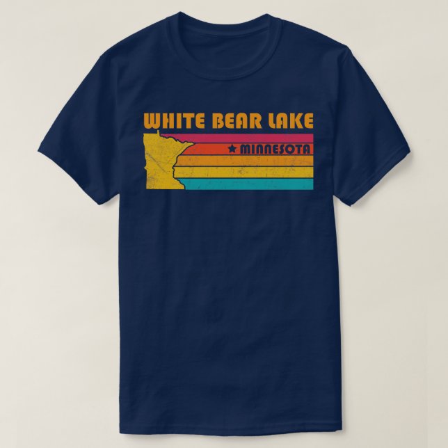 Weißer Bär Minnesota Vintages Seeblick T-Shirt (Design vorne)
