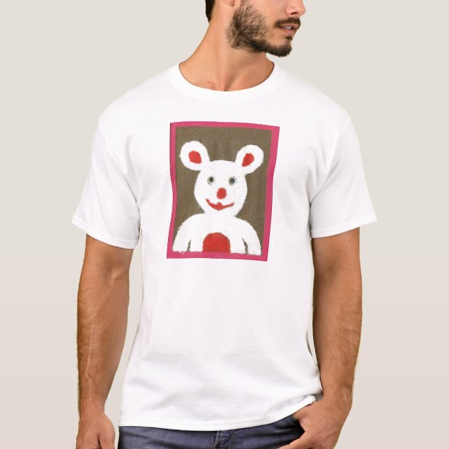 Weißer Bär mit Roter Nase, Mund und Ohren (Santa) T-Shirt (Vorderseite)