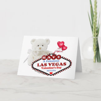 Weißer Bärn-Las Vegas-Valentinstag-Karte Feiertagskarte