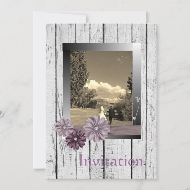 Weißer Barnholz Sommerfrische Land Einladung Hochz (Vorderseite)