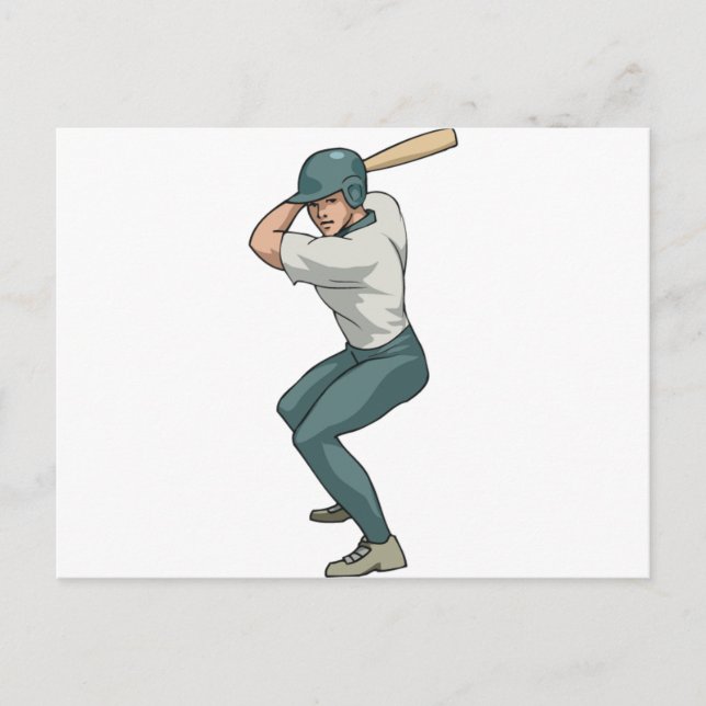 weißer Baseballspieler Postkarte (Vorderseite)