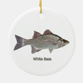 Weißer Bass Keramik Ornament