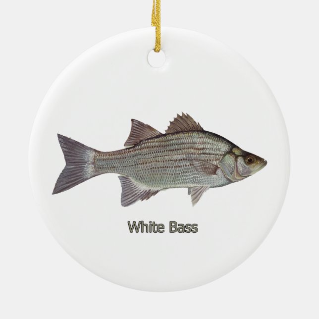 Weißer Bass Keramik Ornament (Hinten)