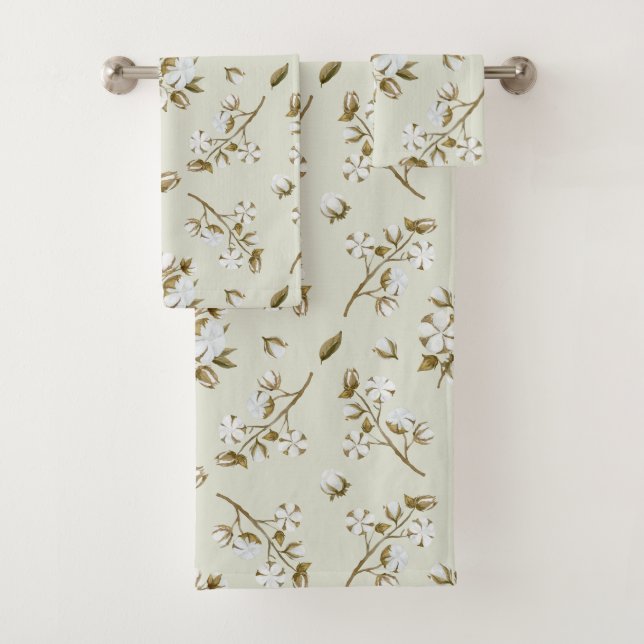 Weißer Baumwollstäbchen Wasserfarbenfrost Grün Badhandtuch Set (Insitu)