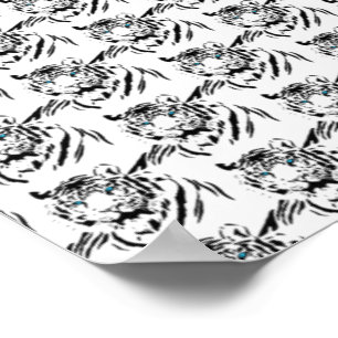 Weißer Bengal-Tiger Tierliebhaber Wilde Feline Ges Poster