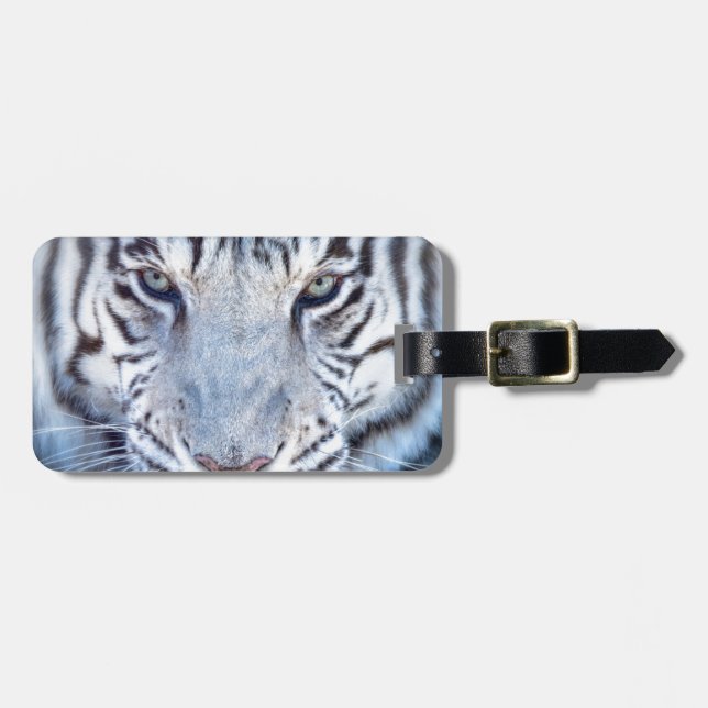 Weißer bengalischer Tiger Gepäckanhänger (Vorderseite horizontal)