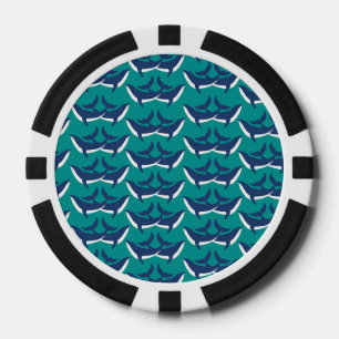 Weißer Blauwal Meer Tier Grüne Ozeane Pokerchips