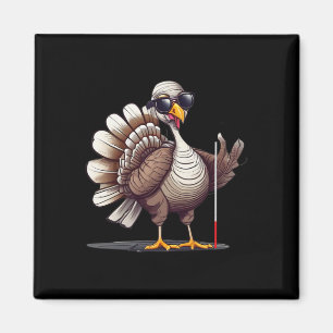 Weißer-Blindenstock-Bewusstseins-Thanksgiving-Coms Magnet