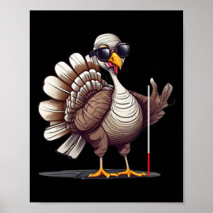 Weißer-Blindenstock-Bewusstseins-Thanksgiving-Coms Poster