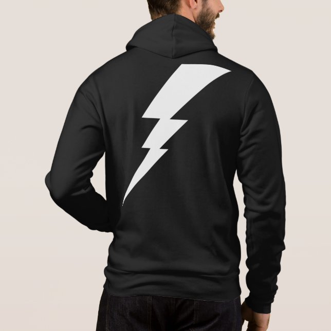 Weißer Blitzschlag Hoodie (Rückseite)