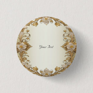 Weißer Blume-Decorations-Gold-Button Button