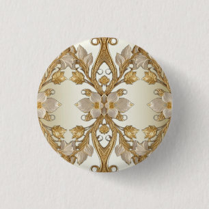 Weißer Blume-Decorations-Gold-Button Button