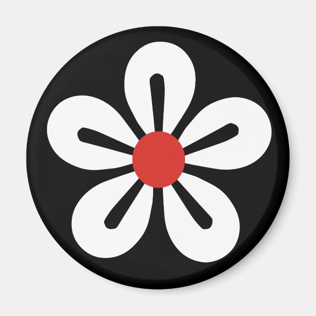 Weißer Blume-Magnet Magnet (Vorne)