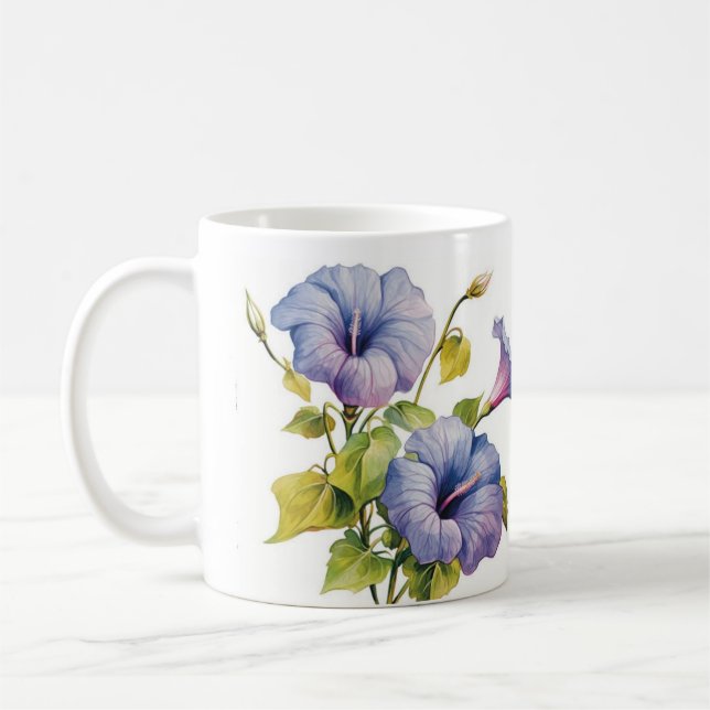 Weißer Blumenbecher Kaffeetasse (Links)