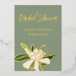 Weißer Blumengarten Einfaches Brautparty Folieneinladung