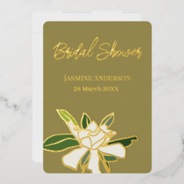 Weißer Blumengarten Einfaches Brautparty Folieneinladung