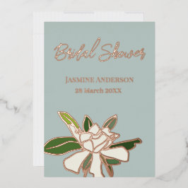 Weißer Blumengarten Einfaches Brautparty Folieneinladung